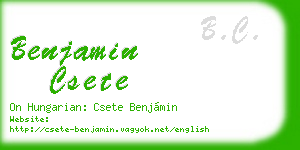 benjamin csete business card